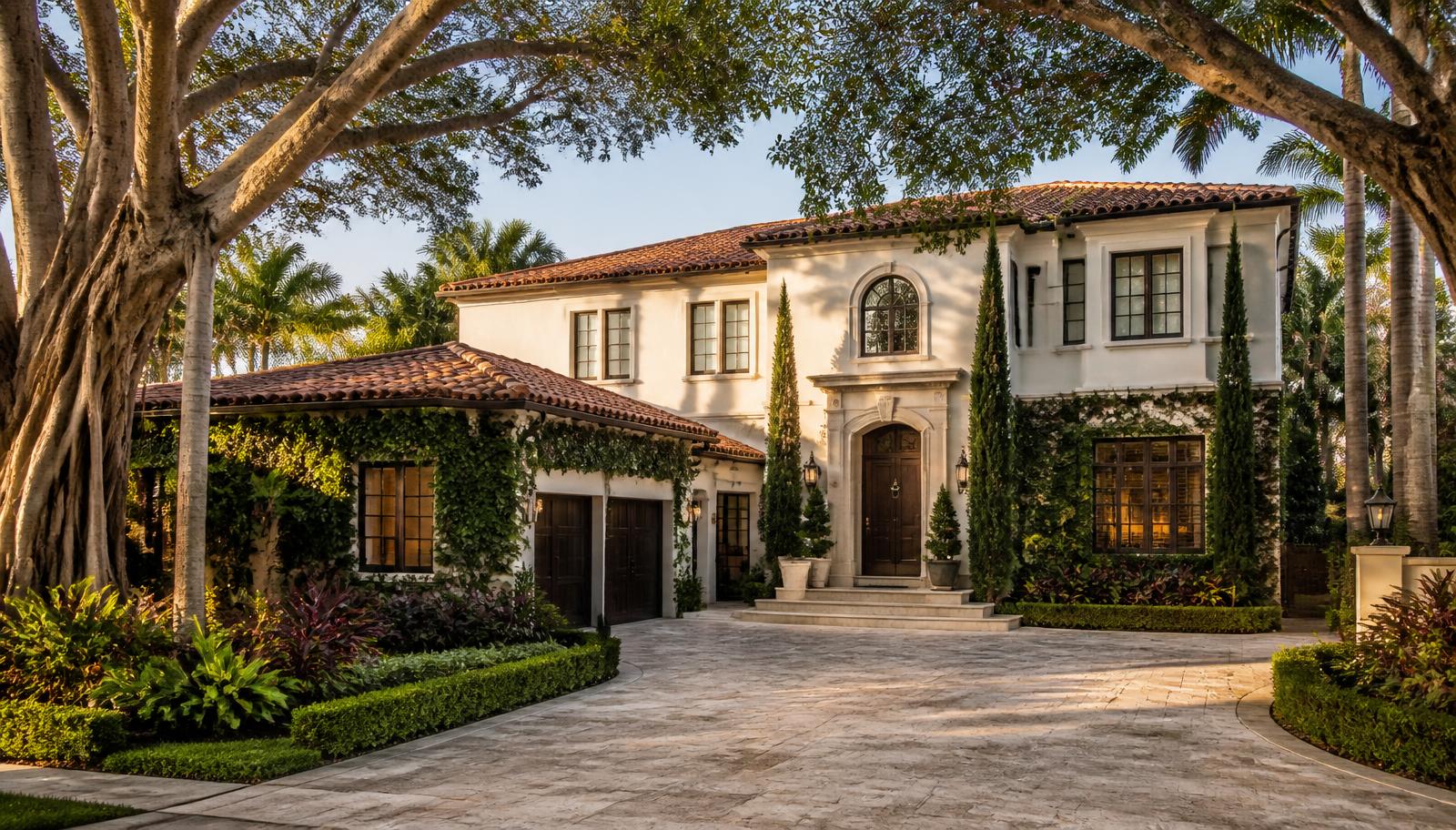 Calle residencial arbolada en Coral Gables que ilustra cómo difieren los submercados de Miami