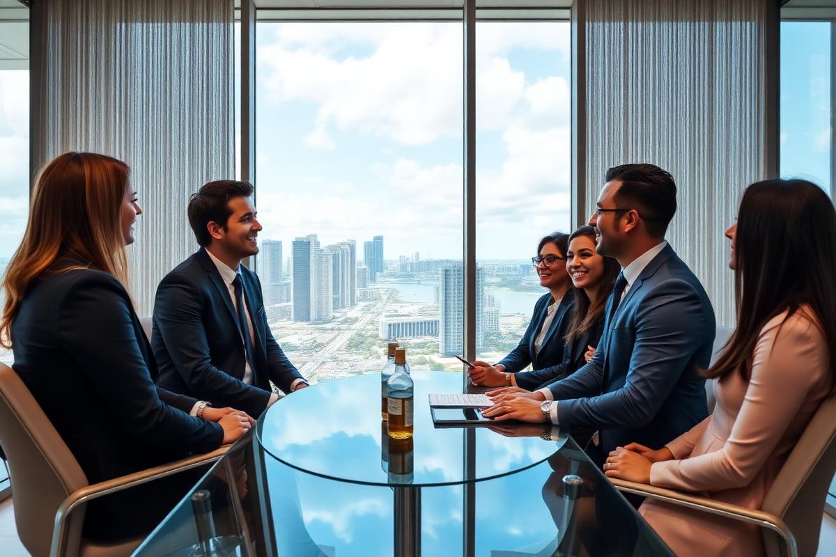 Portuguese speaking realtor in Miami — Supreme Capital Real Estate Agents Miami team meeting with Brazilian clients