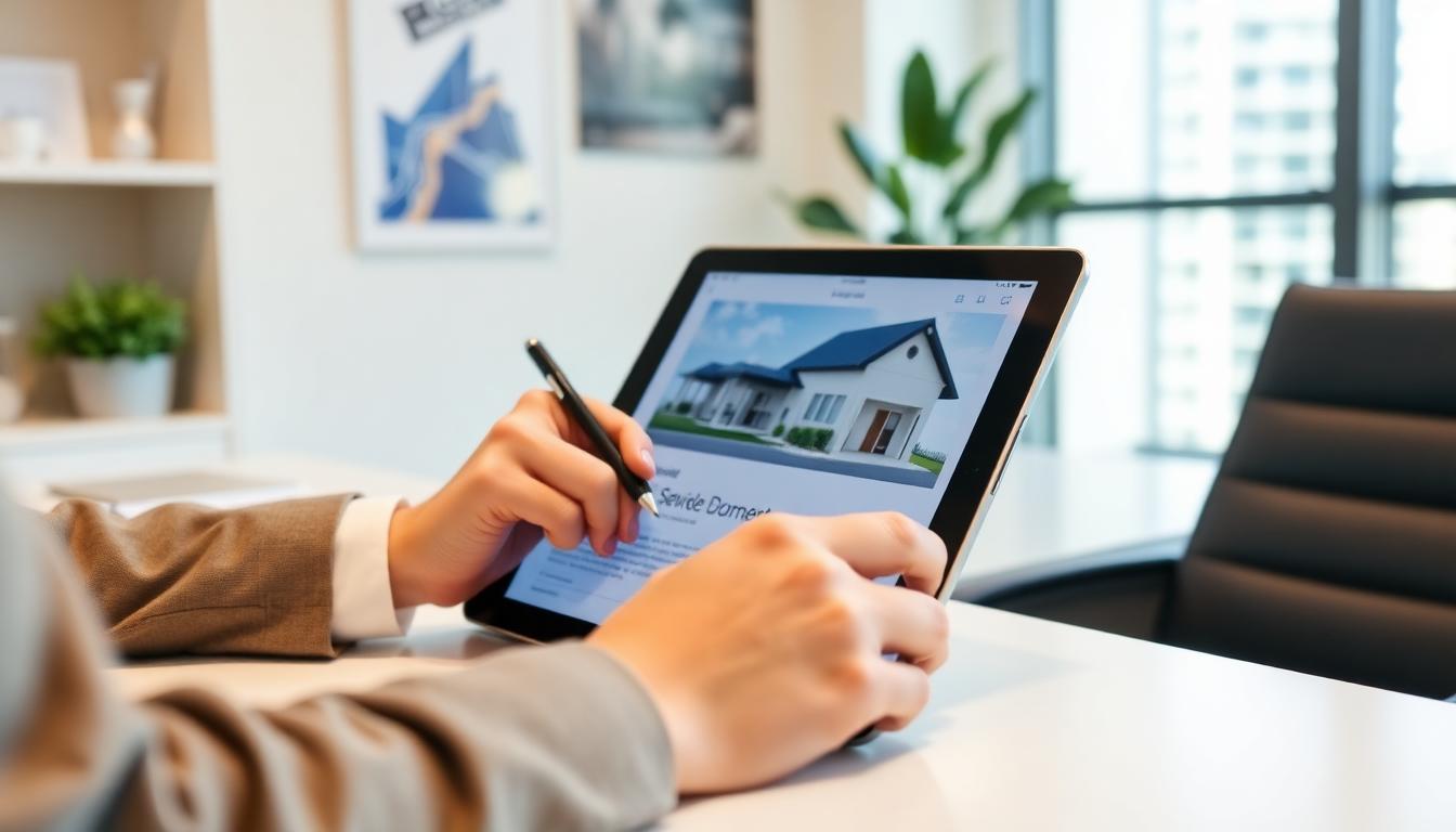 Digital signing of real estate documents on tablet for remote closing