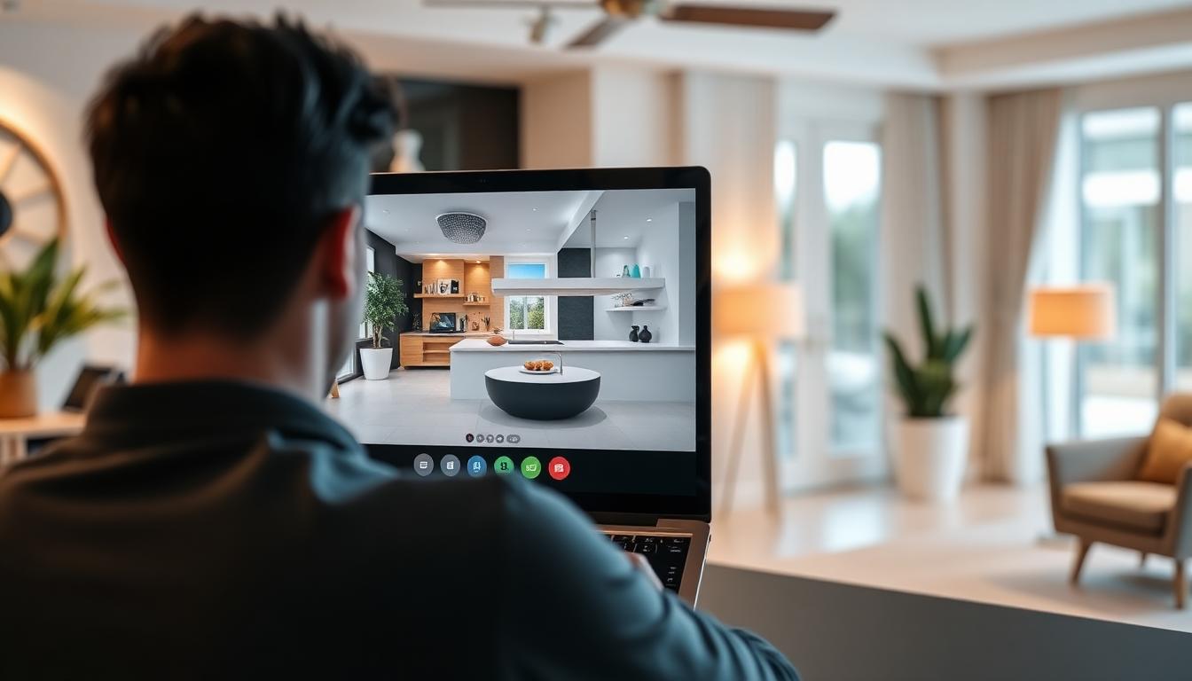 Person on video call selling Miami property remotely