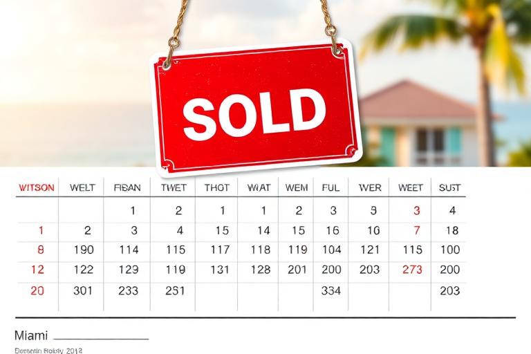 Miami real estate sold sign representing selling timeline for houses in Miami